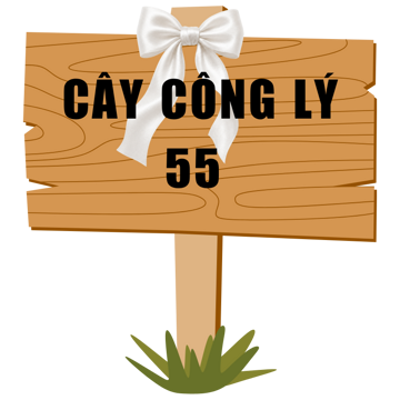 Biển gỗ "Cây công lý 55" cắm bên gốc cây